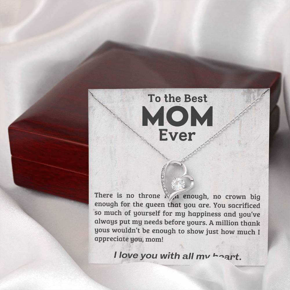 To The Best Mom Ever I Love You With All My Heart Forever Love Necklace For Mom Birthday/Mothers Day Gift For Her