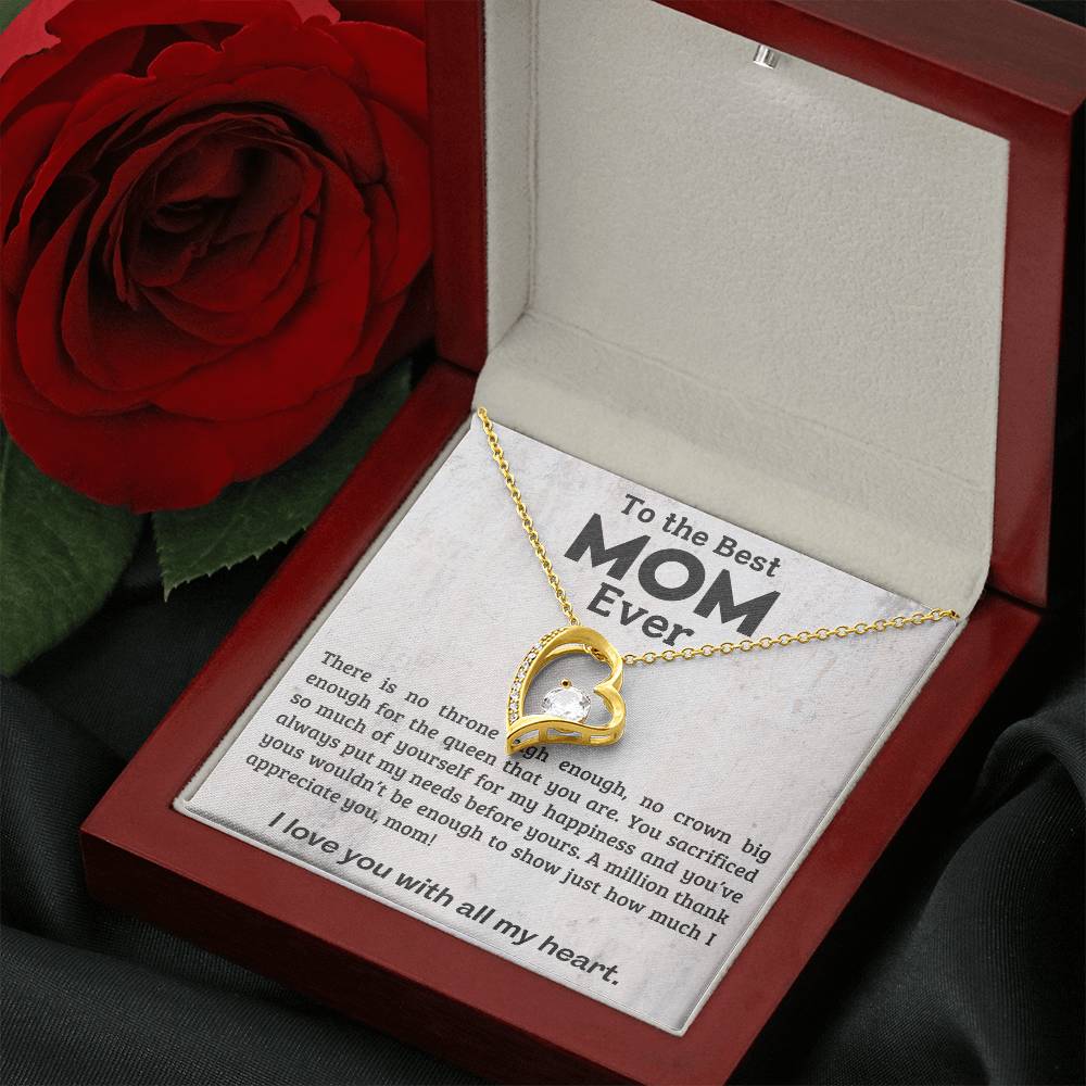 To The Best Mom Ever I Love You With All My Heart Forever Love Necklace For Mom Birthday/Mothers Day Gift For Her