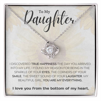 To My Daughter I Love You From The Bottom Of My Heart Love Knot Necklace Birthday Gift For Daughter Necklace For Her