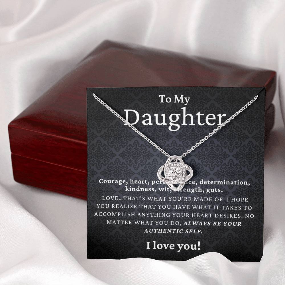 To My Daughter I Love You Love Knot Necklace Birthday Gift For Daughter Necklace For Her From Mom Dad