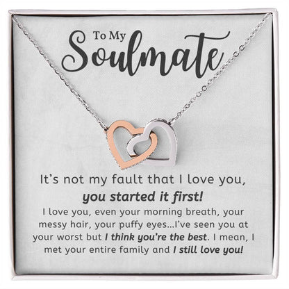 To My Soulmate I Still Love You Interlocking Heart Necklace Gift For Her Birthday Anniversary Gift For Wife