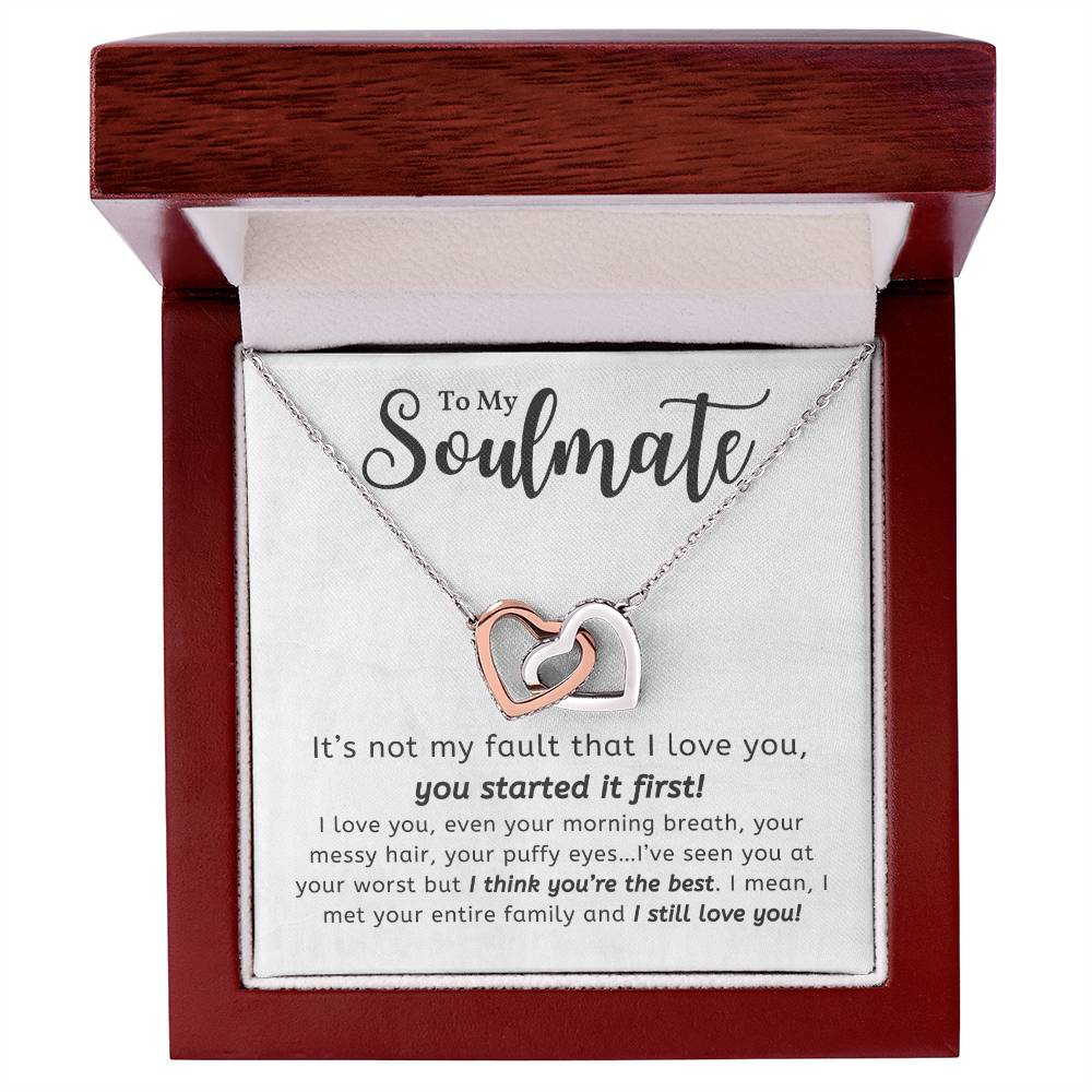 To My Soulmate I Still Love You Interlocking Heart Necklace Gift For Her Birthday Anniversary Gift For Wife