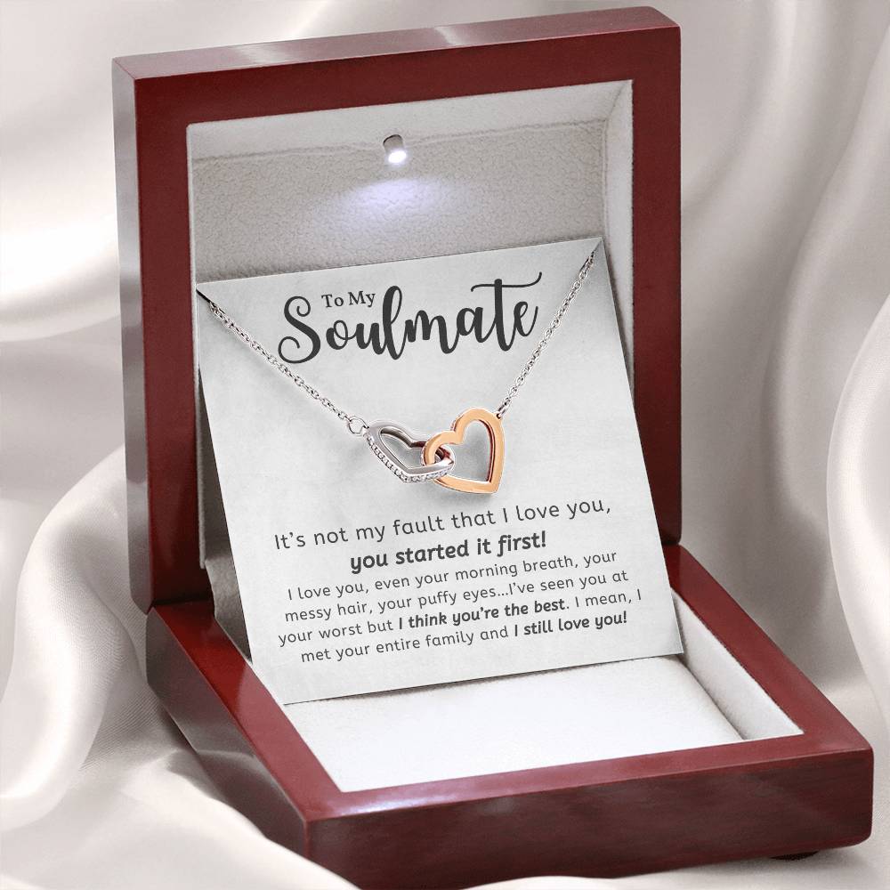 To My Soulmate I Still Love You Interlocking Heart Necklace Gift For Her Birthday Anniversary Gift For Wife