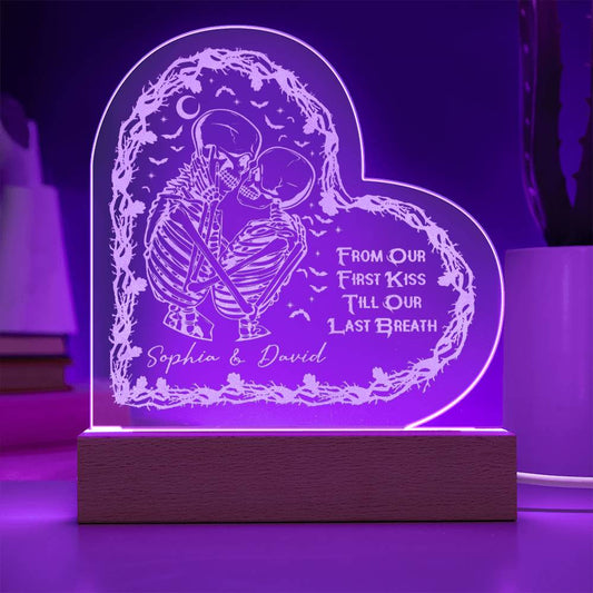 Engraved Acrylic Heart Plaque For Couples