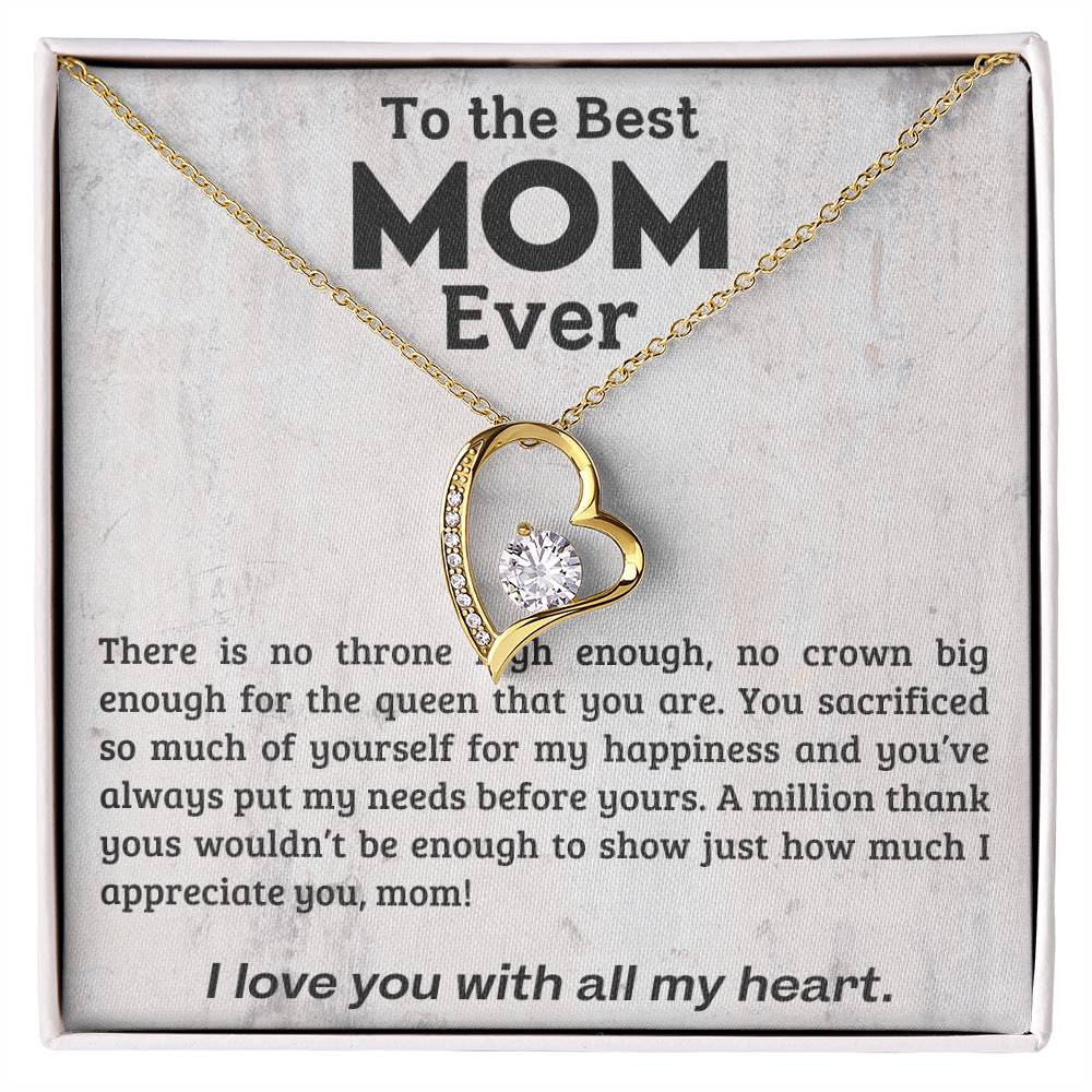 To The Best Mom Ever I Love You With All My Heart Forever Love Necklace For Mom Birthday/Mothers Day Gift For Her