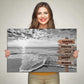 Beach Sunrise Black and White Customized Canvas With Multi Names