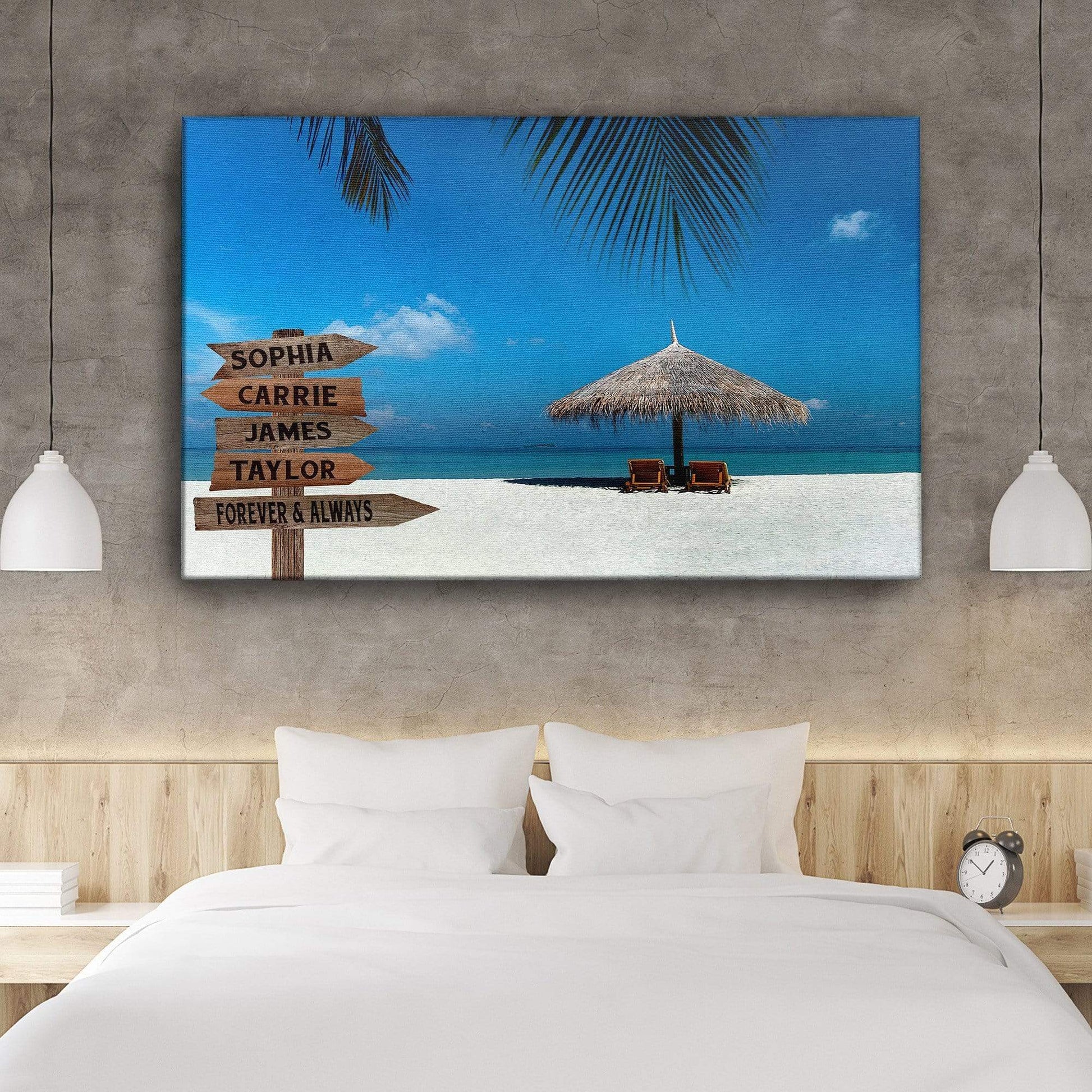 Beach View Customized Canvas With Multi Names