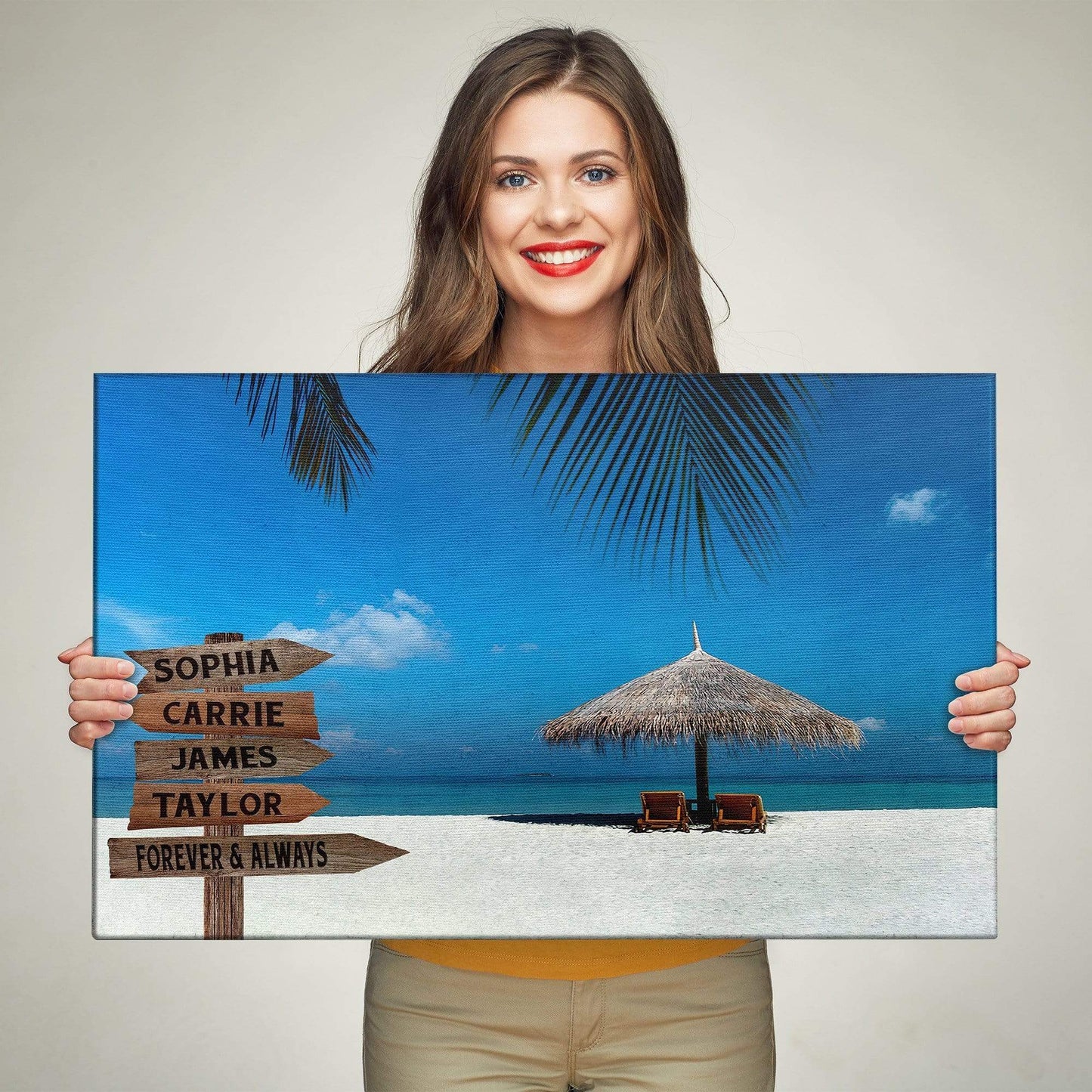 Beach View Customized Canvas With Multi Names