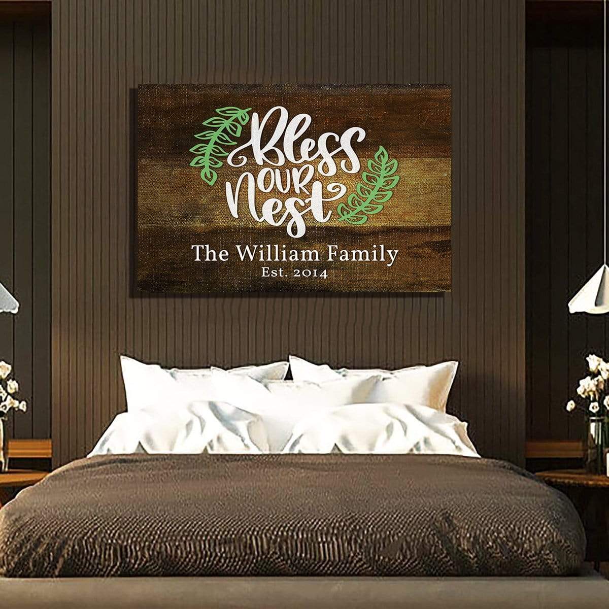 "Our Nest" Family Personalized Canvas Wallart