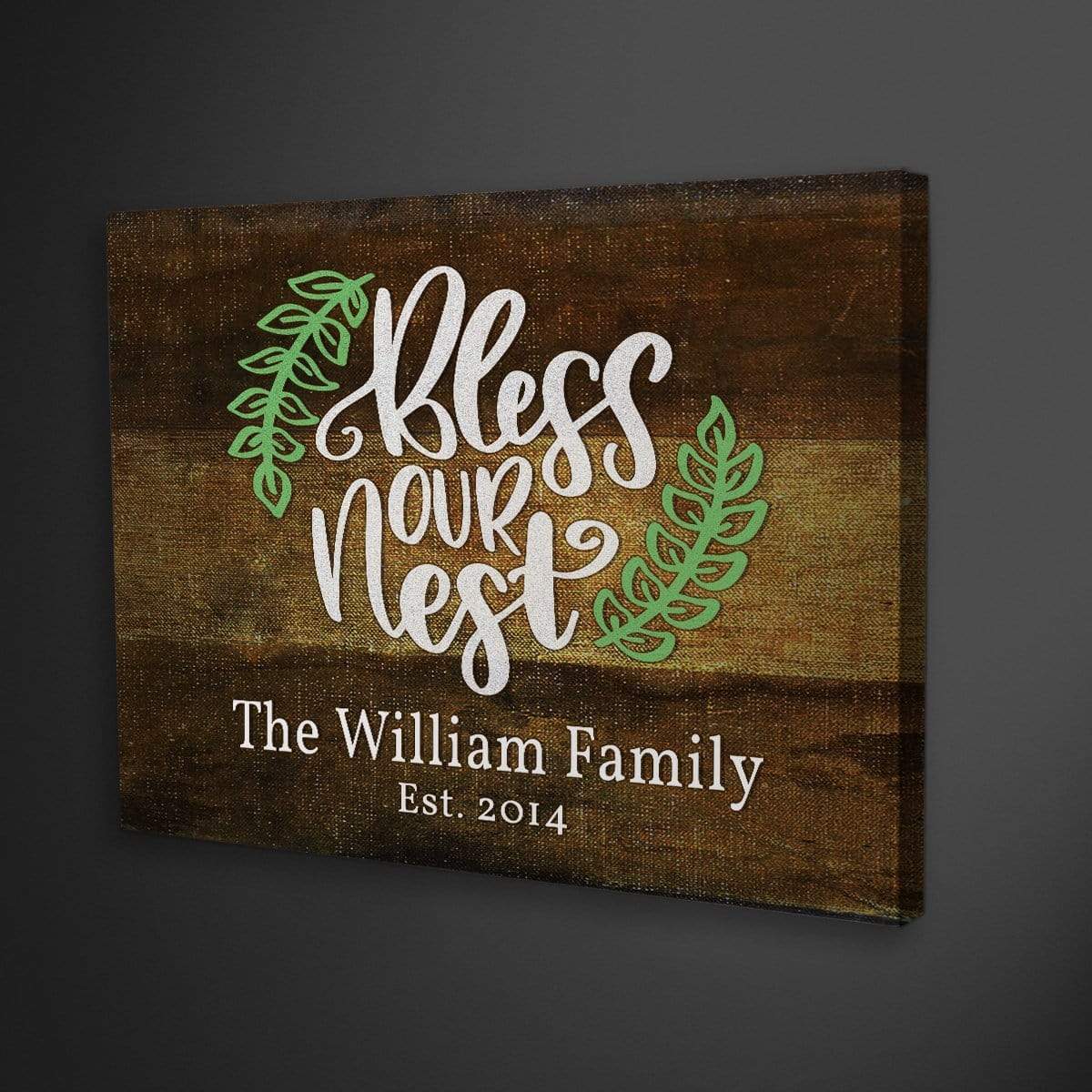 "Our Nest" Family Personalized Canvas Wallart