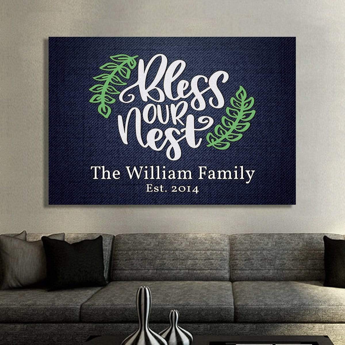 "Our Nest" Family Personalized Canvas Wallart