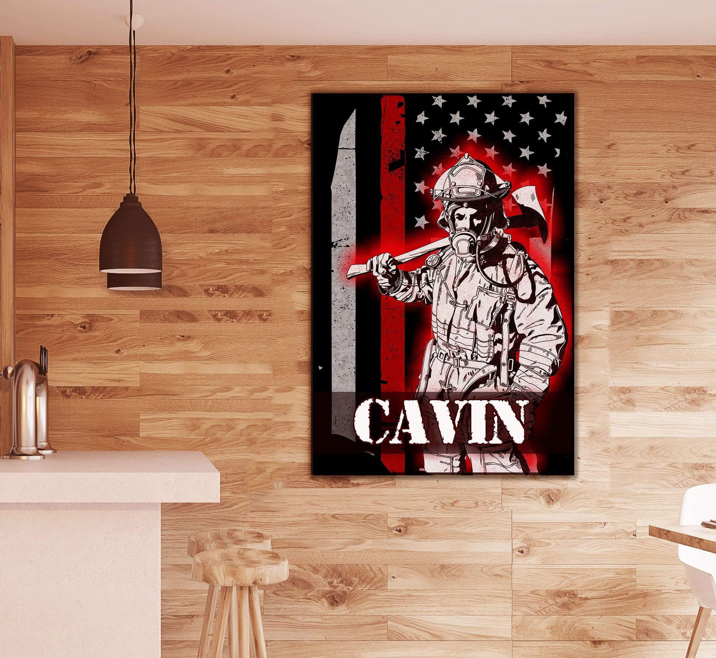 Personailzed Firefighter Canvas Art