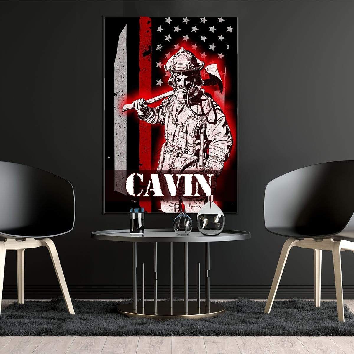 Personailzed Firefighter Canvas Art