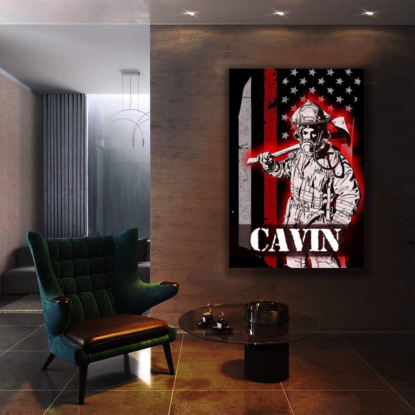 Personailzed Firefighter Canvas Art