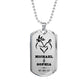 Personalized Couple Name & Date Military Necklace