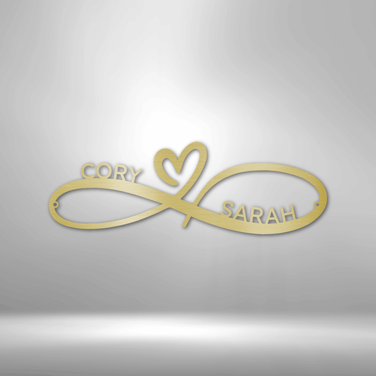 Custom Gold / 12" Infinity Couples Monogram - Steel Sign