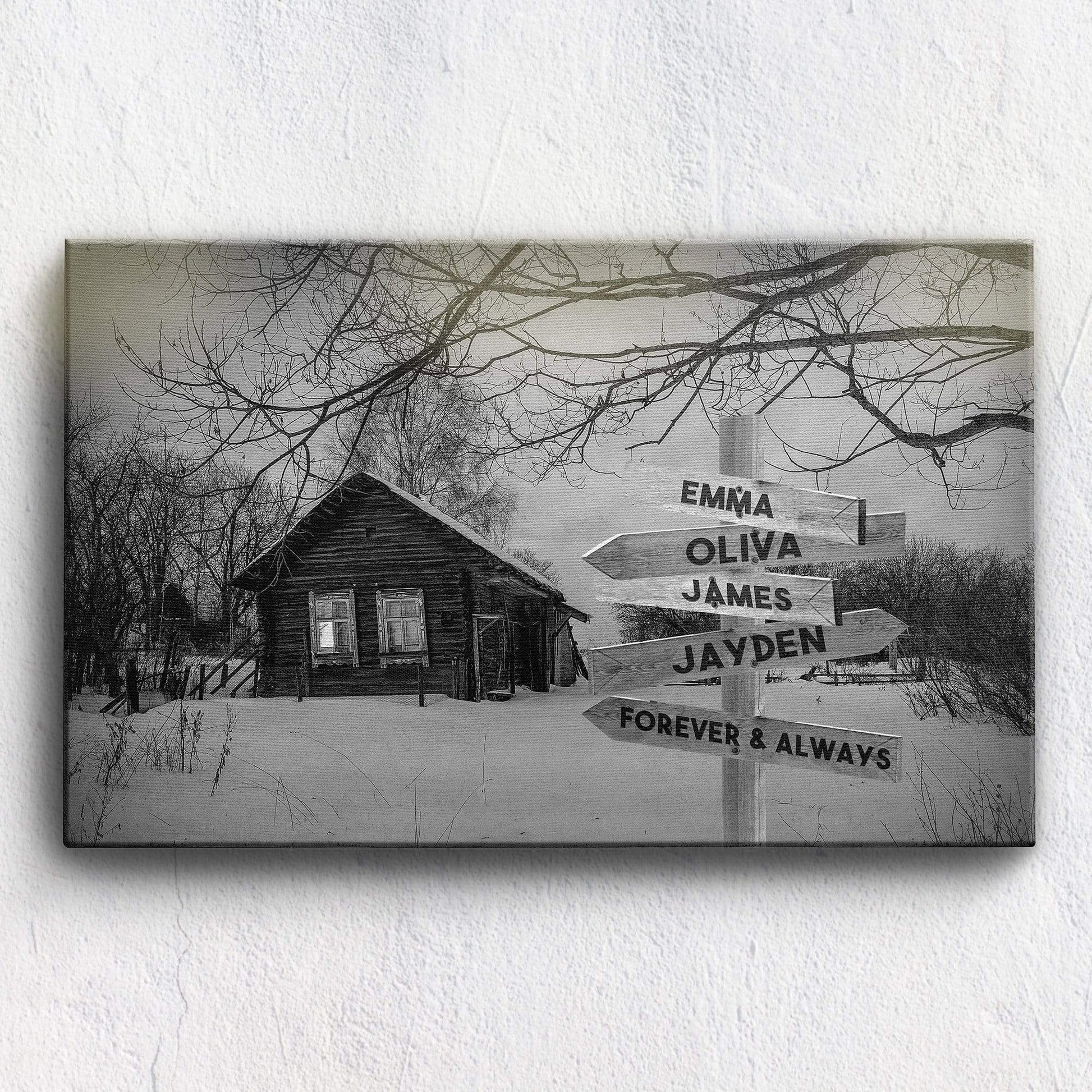 Customized Canvas 36" X 24" - BEST SELLER Ice Of Forest Black And White Customized Canvas With Multi Names