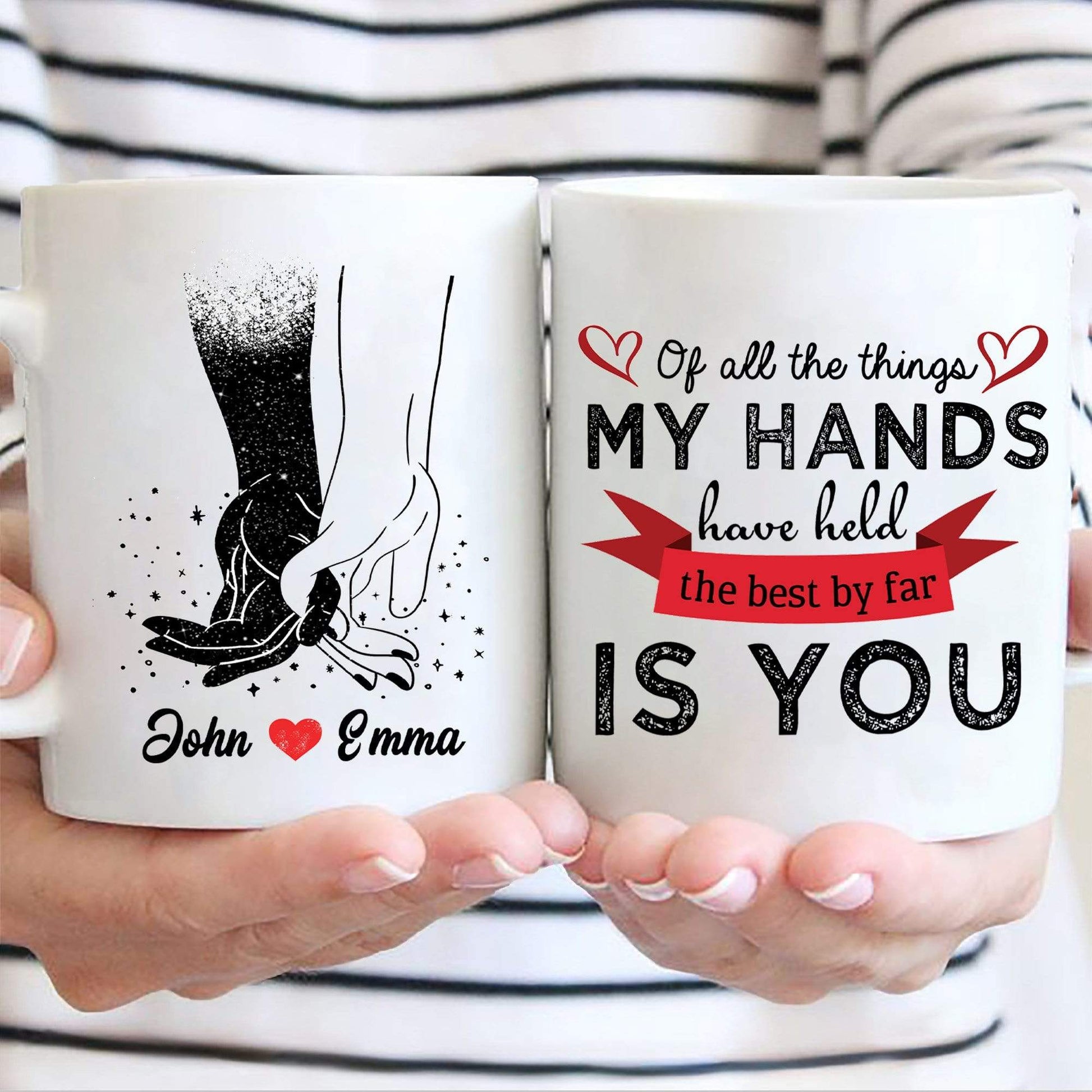 Holding Hands Couple Customized Coffee Mug