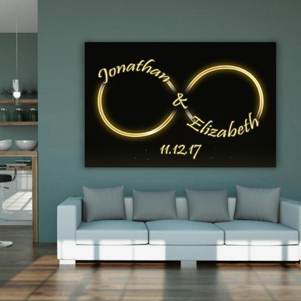 Custom Golden Infinity Love Canvas