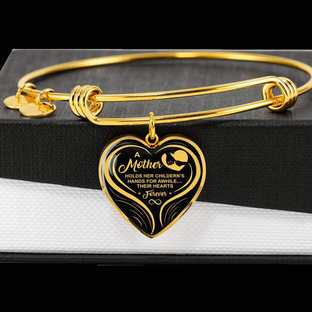 A Mother Holds Children's Hand For A While ..Their Hearts Forever Bracelet