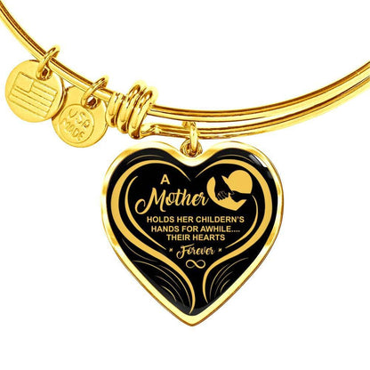 A Mother Holds Children's Hand For A While ..Their Hearts Forever Bracelet