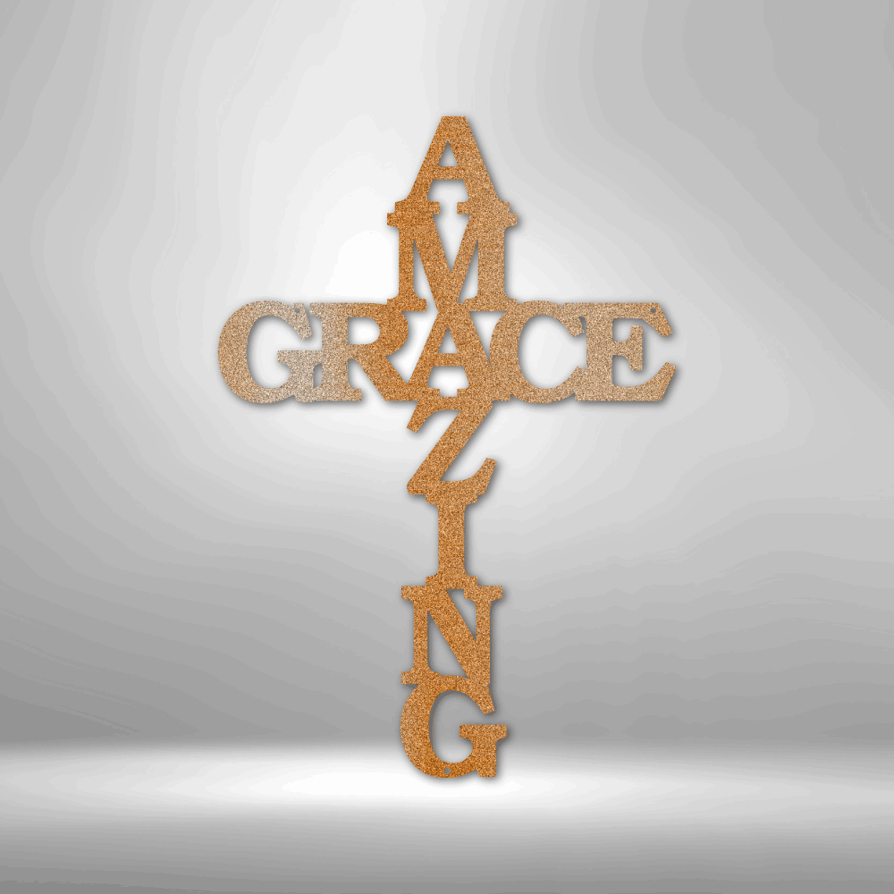 Jewelry Copper / 15 Amazing Grace Cross - Steel Sign
