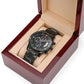 Jewelry Luxury Box Customized Engraved Chronograph Watch, Gift For Dad, Birthday, Father's Day, Custom Text