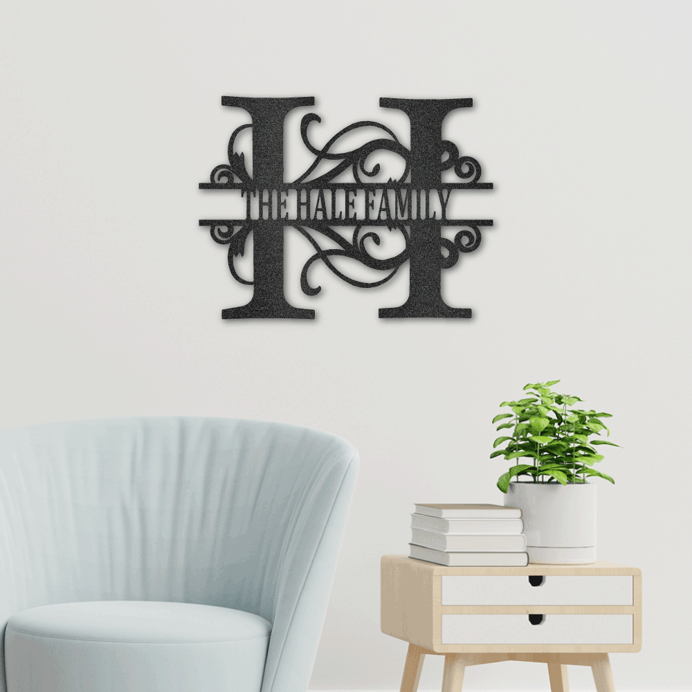 Jewelry Black / 18 Customized Family Name Steel Sign