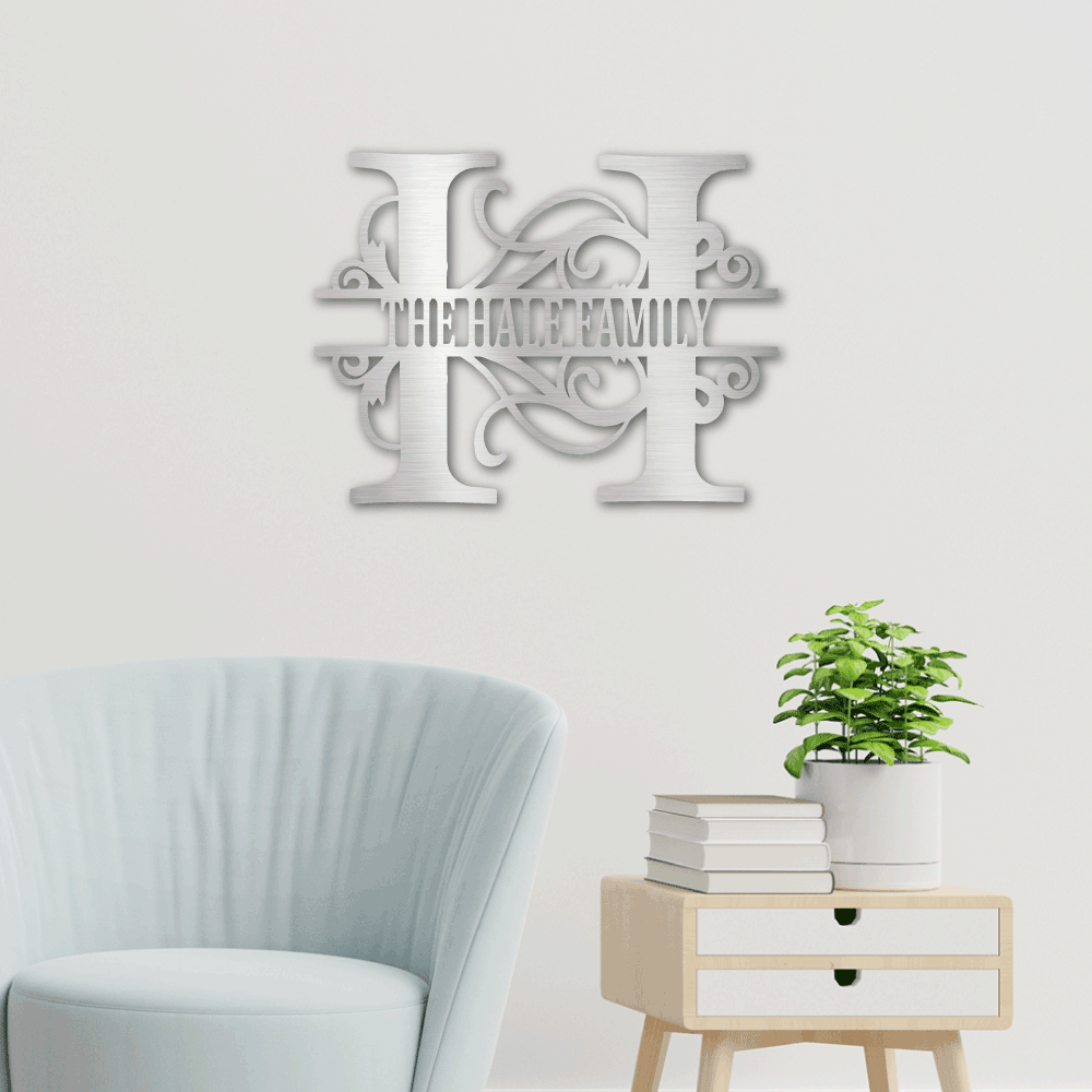 Jewelry Silver / 18 Customized Family Name Steel Sign