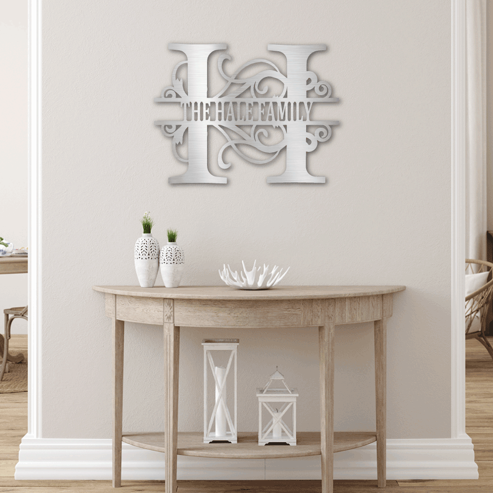 Jewelry Silver / 30 Customized Family Name Steel Sign