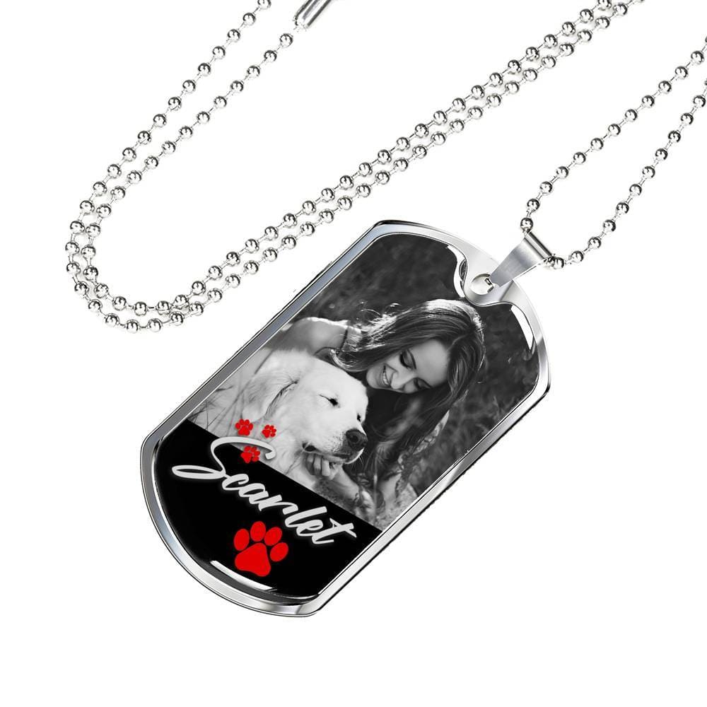 Customized Pet Image & Name Necklace