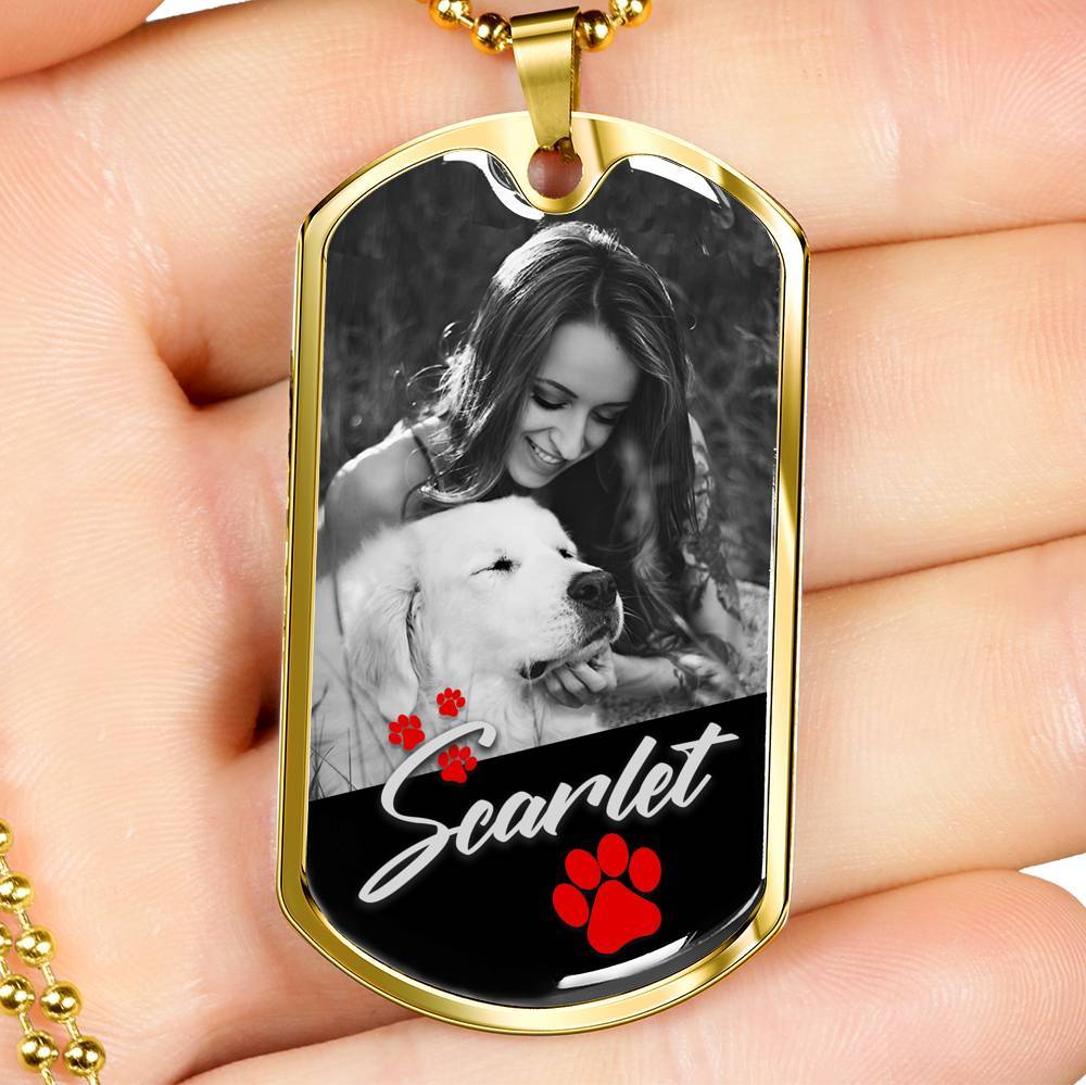 Customized Pet Image & Name Necklace