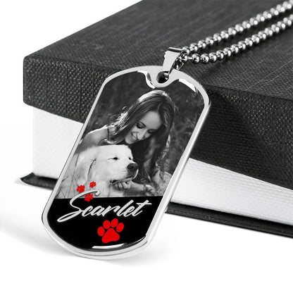 Customized Pet Image & Name Necklace