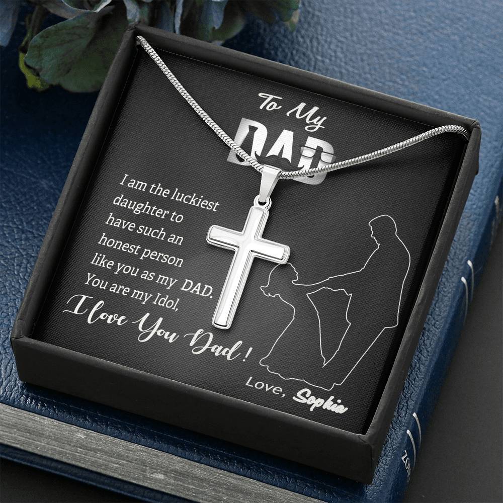 Jewelry Dad You Are My Idol, Father's Day Gift, Necklace For Dad, I Love You Dad, Artisan Crafted Necklace