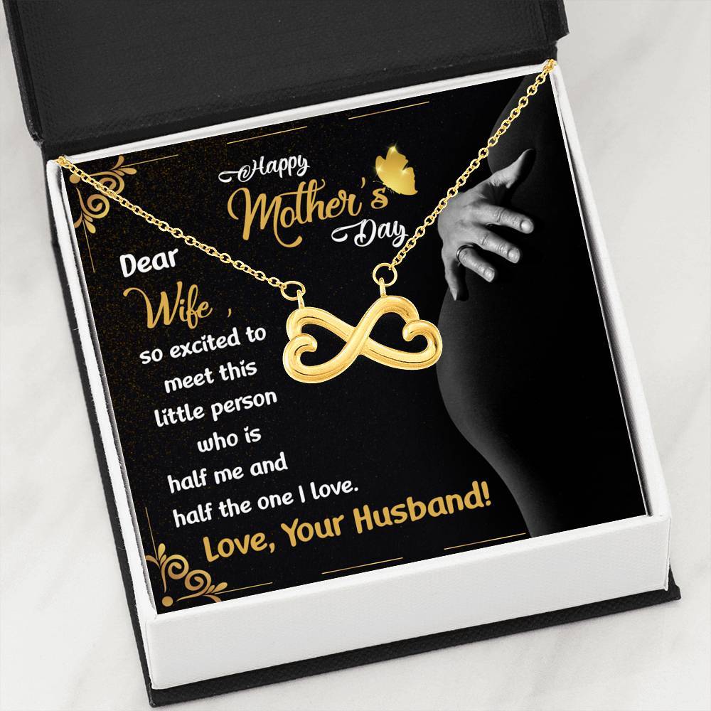 "Dear Wife So Excited To Meet Our Little Person" Necklace With Message Card