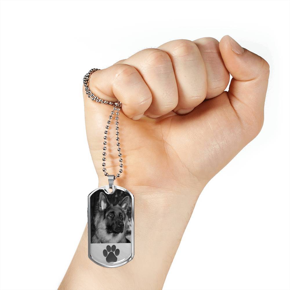 Dog Image Military Chain Necklace For Pet Lover