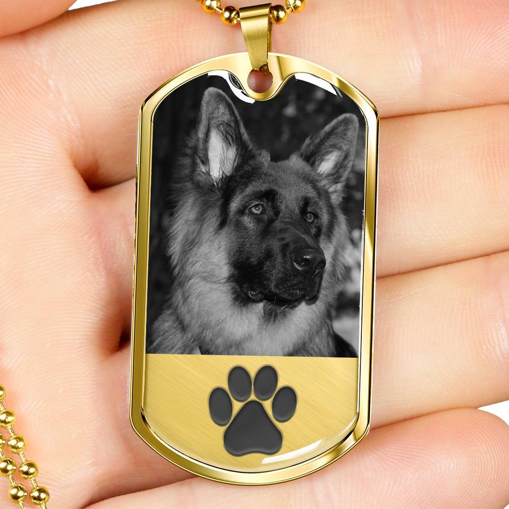 Dog Image Military Chain Necklace For Pet Lover