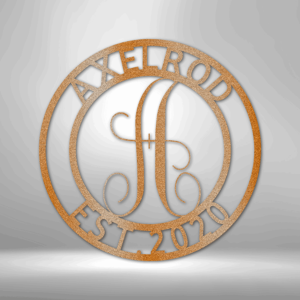 Jewelry Copper / 15 Family Name - Steel Sign