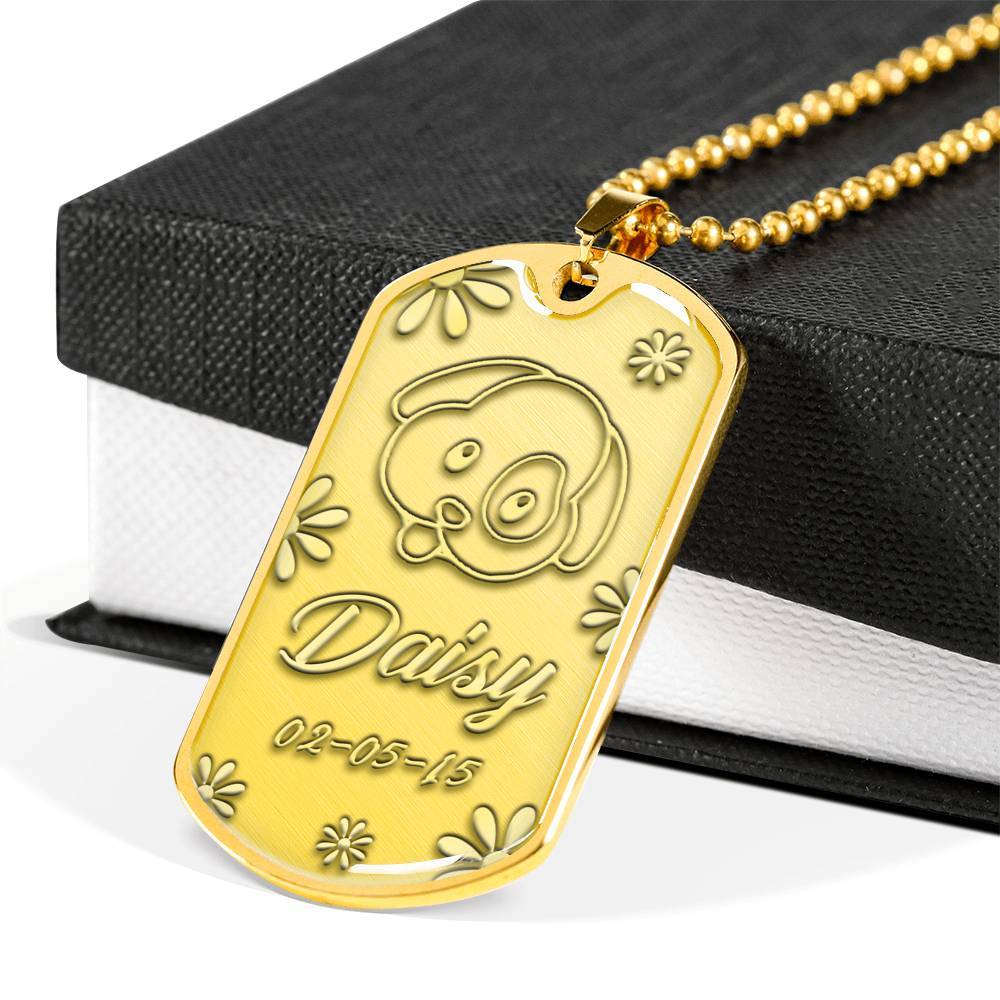 Golden Military Chain Necklace For Dog Lover