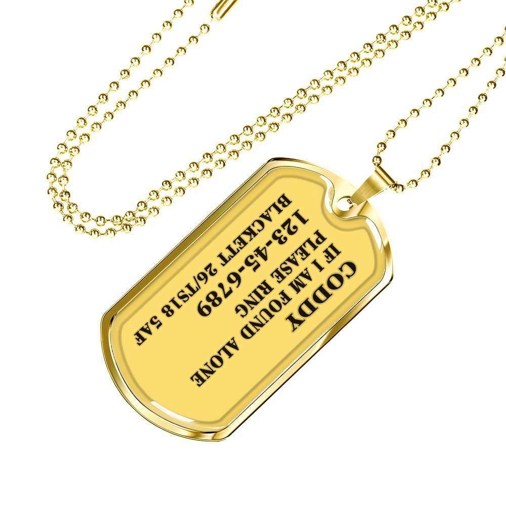 If I Am Found Alone Please Ring, Golden Necklace For Pet Lover