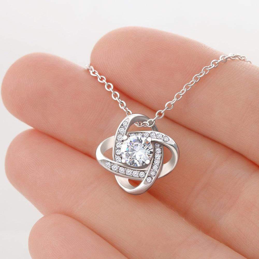 Jewelry 14K White Gold Finish To My Soulmate-I Will Love You Forever Knot Necklace