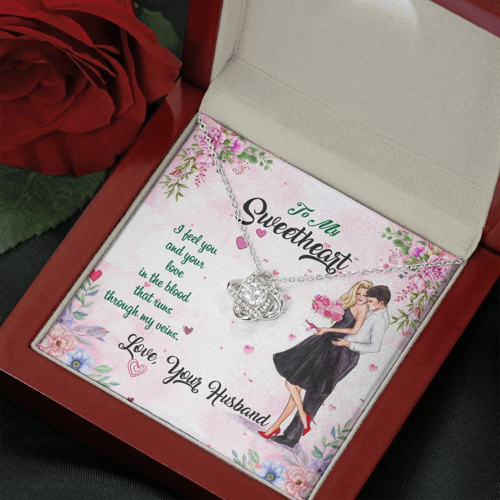 Jewelry Mahogany Style Luxury Box To My Sweetheart Knot Necklace
