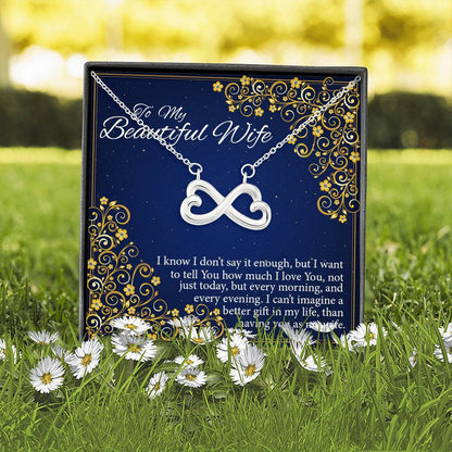 "To My Wife I Love You So Much" Infinity Love Necklace With Message of Love