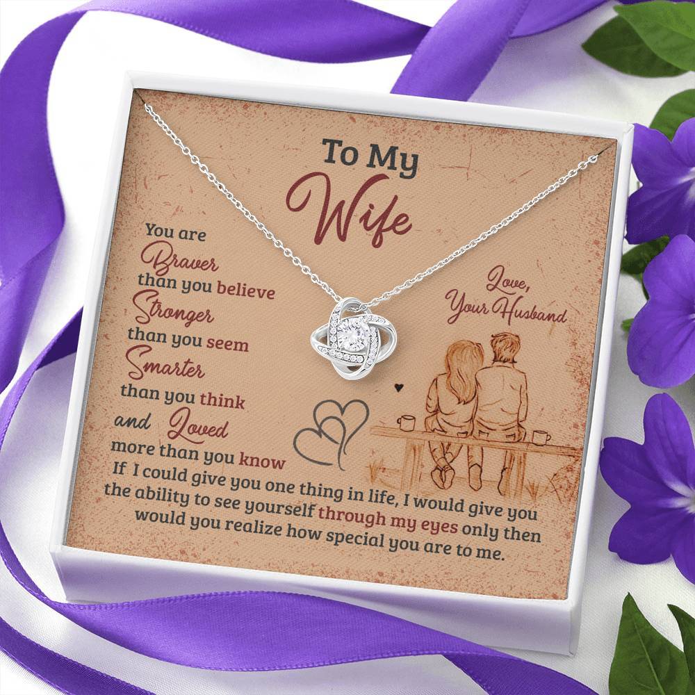 Jewelry 14K White Gold Finish To My Wife Necklace- You Are Special To Me