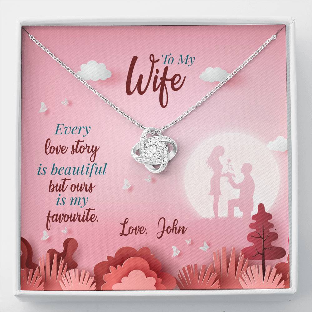 Jewelry 14K White Gold Finish To My Wife Our Love Story Is My Favorite