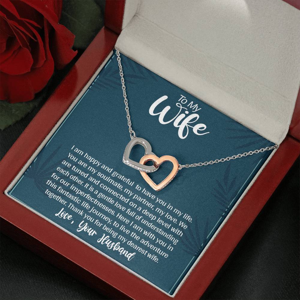 Jewelry To My Wife Two Heart Necklace With Message Card