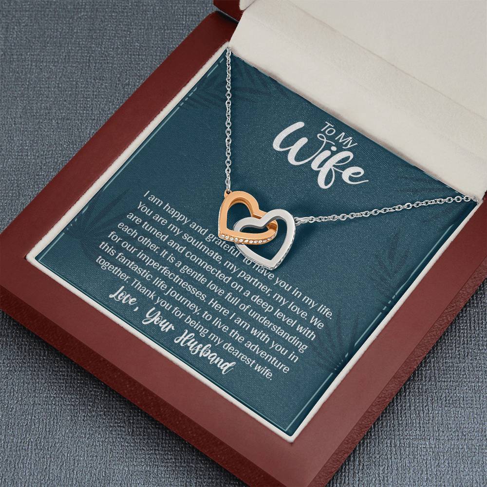 Jewelry To My Wife Two Heart Necklace With Message Card