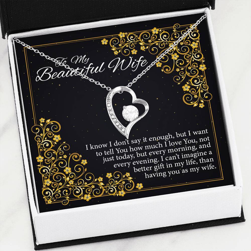 "To My Wife You Are The Best Gift Of My Life " Heart Pendant With Message Card