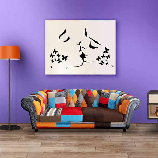 Kissing Couple Wall Art Canvas