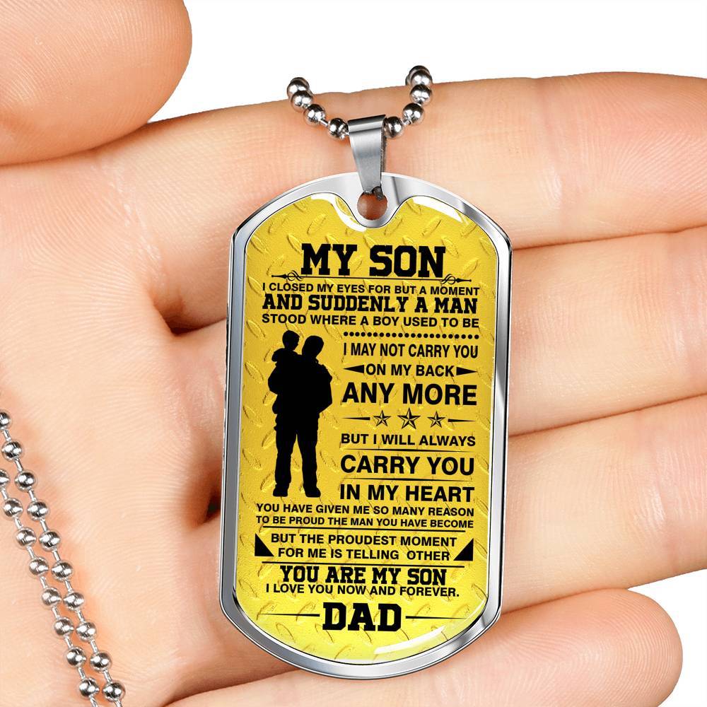 "You Are My Son Love You Forever" Military Necklace